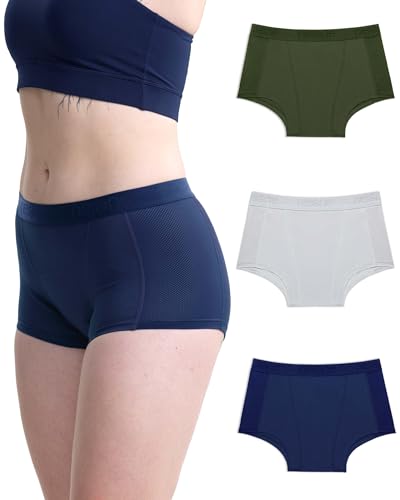 Neione Periodenunterschwäsche Starke Blutung Fasst 4 Tampons Unterhosen Damen Baumwolle Boxershort Perioden Slip Große Größen 3er Pack Advocate XXL von Neione