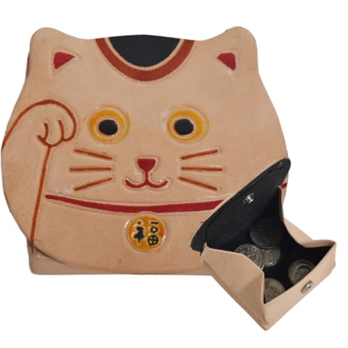 Geldbörse mit Schafsleder, Beckoning Katze weiß, small, Yanpi-Leder Geldbörse mit Schafsleder, Beckoning Katze weiß, small, Yanpi-Leder von Neko Friend