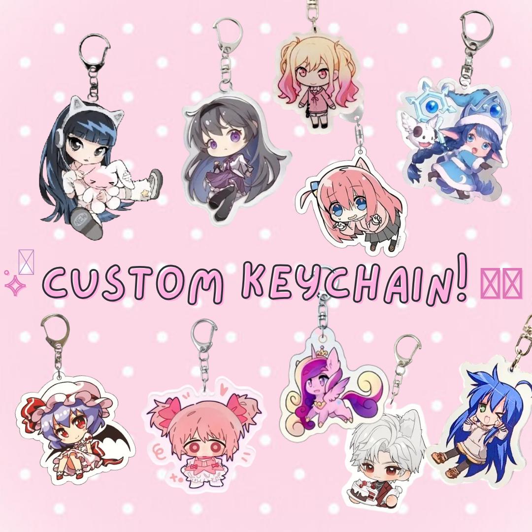 Benutzerdefinierte Schlüsselbund | Acryl Auf Bestellung Personalisierter Anime Charm von NekoCreationsStore