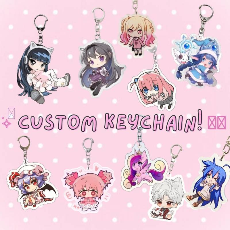 Benutzerdefinierte Schlüsselbund | Acryl Auf Bestellung Personalisierter Anime Charm von NekoCreationsStore