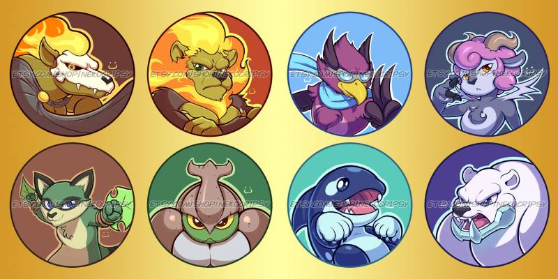 Rivals Of Aether 6cm Knöpfe von NekoCrispy