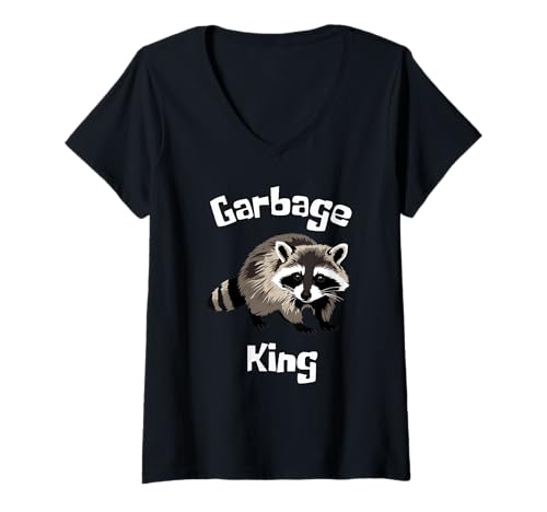 Damen Garbage King Lustiger Waschbär – Haustierwaschbär T-Shirt mit V-Ausschnitt von NekoKuma Studio
