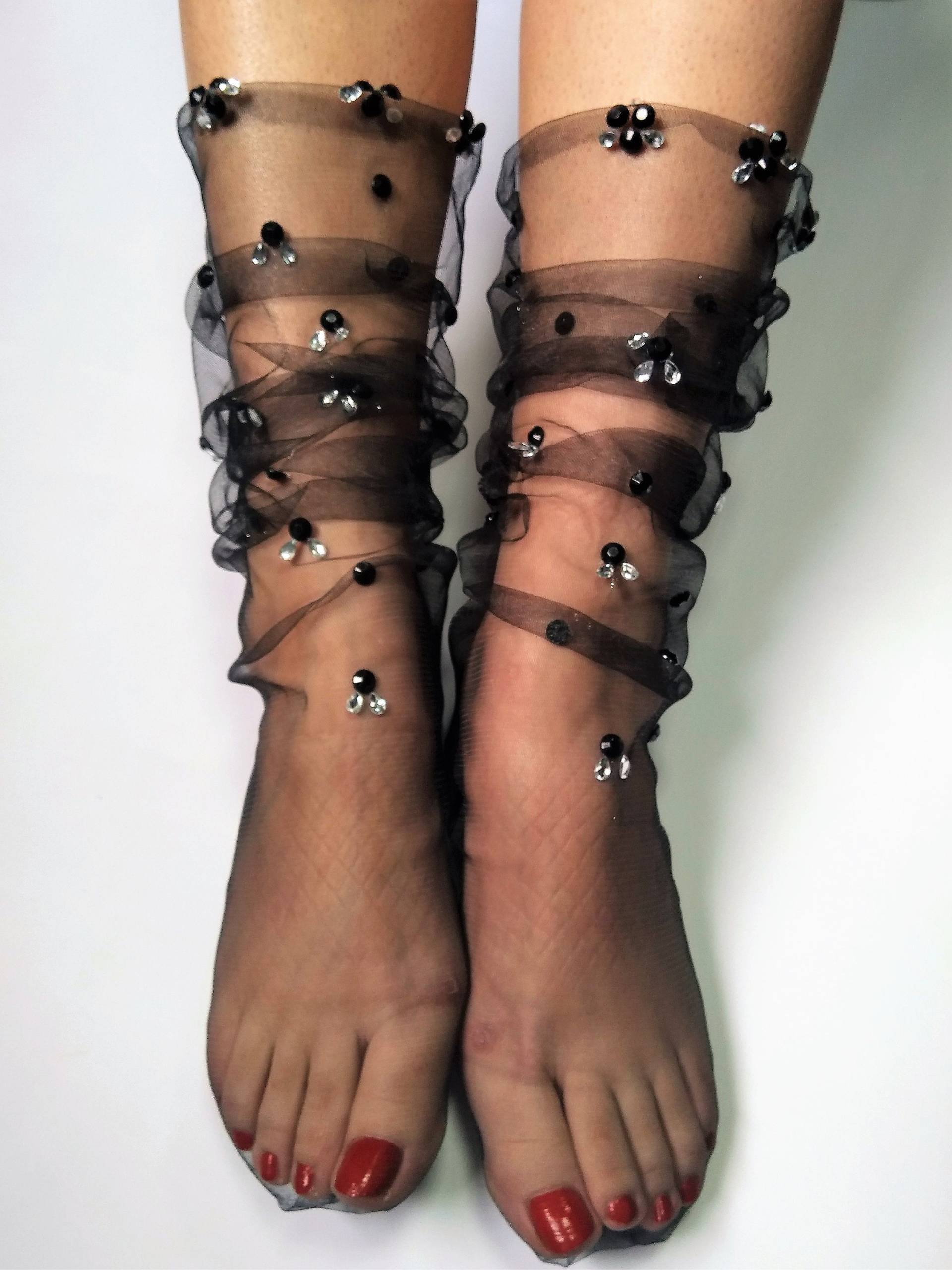Tüllsocken. Schiere Transparent Strass Cool Cute Sparkle Socken. Weihnachtsgeschenk von NelaBeeShop