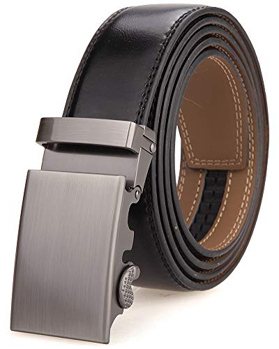 Nelbons Herren Gürtel,Leder Automatik Gürtel Für Herren Kleid 35MM,Größe Angepasst (Länge 130cm Geeignet für 28-45 taille, Schwarz02) von Nelbons