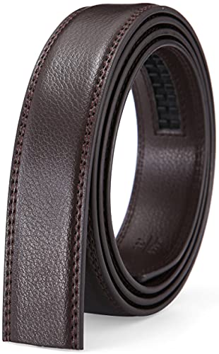 Nelbons Herren Gürtel Ratsche Automatik Gürtel für Männer 30mm Breit Ledergürtel, Ohne Schnalle (Schwarz C3 Länge 130cm Geeignet für 28-45 taille) von Nelbons