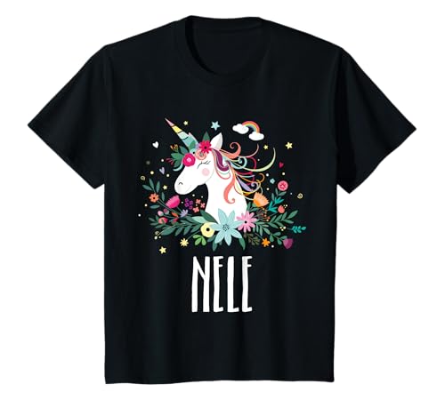 Einhorn Pferd Name Nele Mädchen Geschenk T-Shirt von Nele Name Einhorn Geschenk