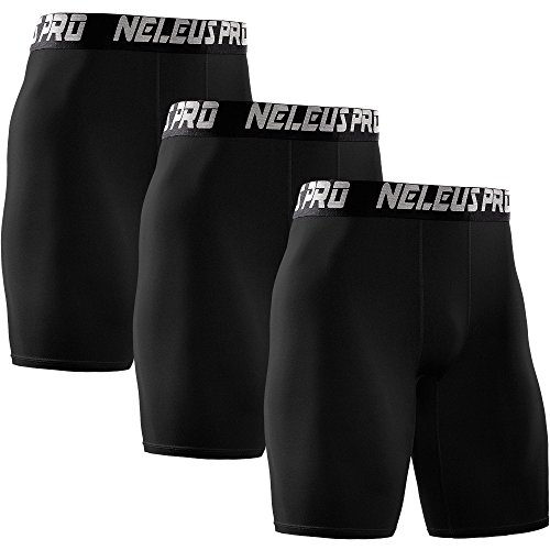 NELEUS Herren 3er-Pack Performance Kompressionsshorts, 6028# 3-er Pack: schwarz, 3X-Groß von Neleus