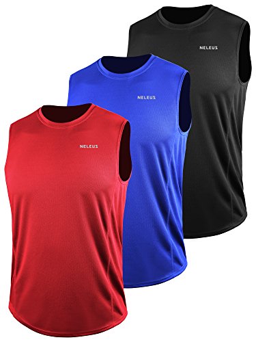 NELEUS Herren Dry Fit Workout Running Muscle Tank Top, 5042# Schwarz/Blau/Rot, 3X-Groß NELEUS Herren Dry Fit Workout Running Muscle Tank Top, 5042# Schwarz/Blau/Rot, 3X-Groß von Neleus