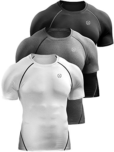 Neleus nele 3er-Pack Compression Baselayer Sport Workout t shirts5022 LEU mittel 5022 schwarz/grau/weiß von Neleus