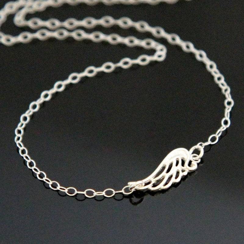 Angel Flügel Halskette, Seitlich Etiny Engel Sterling Silber Angel Flügel Halskette, Seitlich Etiny Engel Sterling Silber von NeliaKJewels