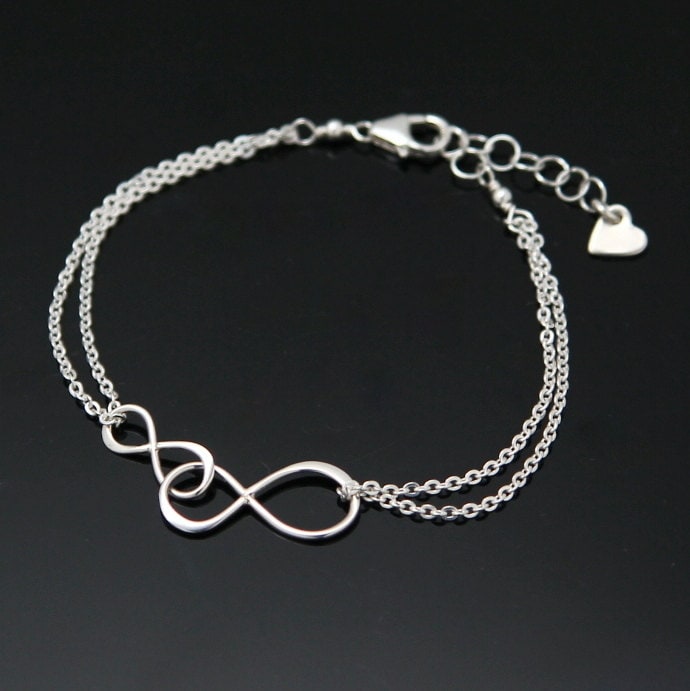 Doppel Infinity Armband, Sterling Silber Infinity Mutter Und Tochter Big Sis Little Armband Doppel Infinity Armband, Sterling Silber Infinity Mutter Und Tochter Big Sis Little Armband von NeliaKJewels