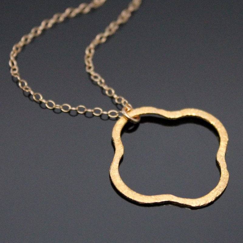 Goldene Klee Halskette, Minimalist Gold Klee, Goodluck Vermeil Und Filled Goldene Klee Halskette, Minimalist Gold Klee, Goodluck Vermeil Und Filled von NeliaKJewels