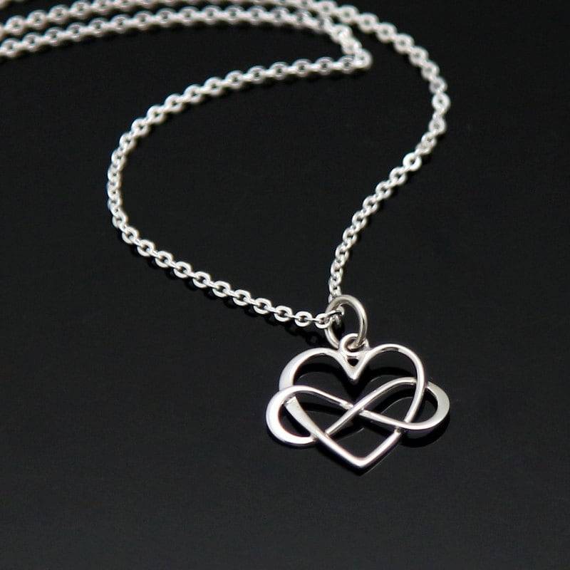 Infinity Herz Halskette, Silber Infinity Liebe Sterling Silber Infinity Herz Halskette, Silber Infinity Liebe Sterling Silber von NeliaKJewels