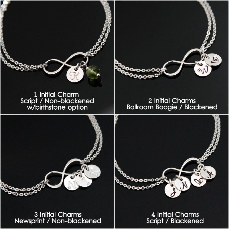 Infinity Initial Armband, Personalisiertes Infinity Sterling Silver Mamas Familien Armband Infinity Initial Armband, Personalisiertes Infinity Sterling Silver Mamas Familien Armband von NeliaKJewels