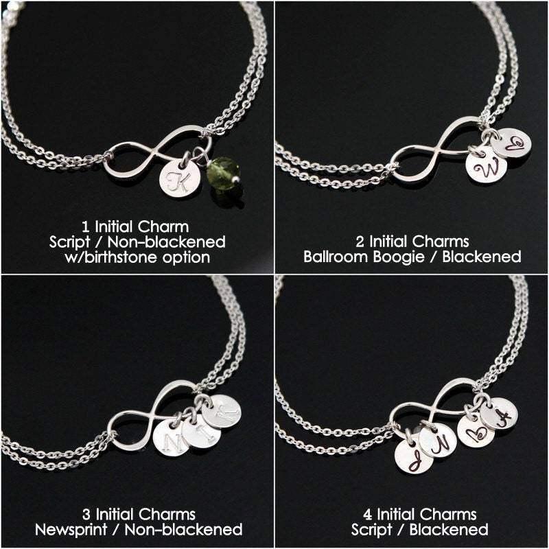 Infinity Initial Armband, Personalisiertes Infinity Sterling Silver Mamas Familien Armband Infinity Initial Armband, Personalisiertes Infinity Sterling Silver Mamas Familien Armband von NeliaKJewels