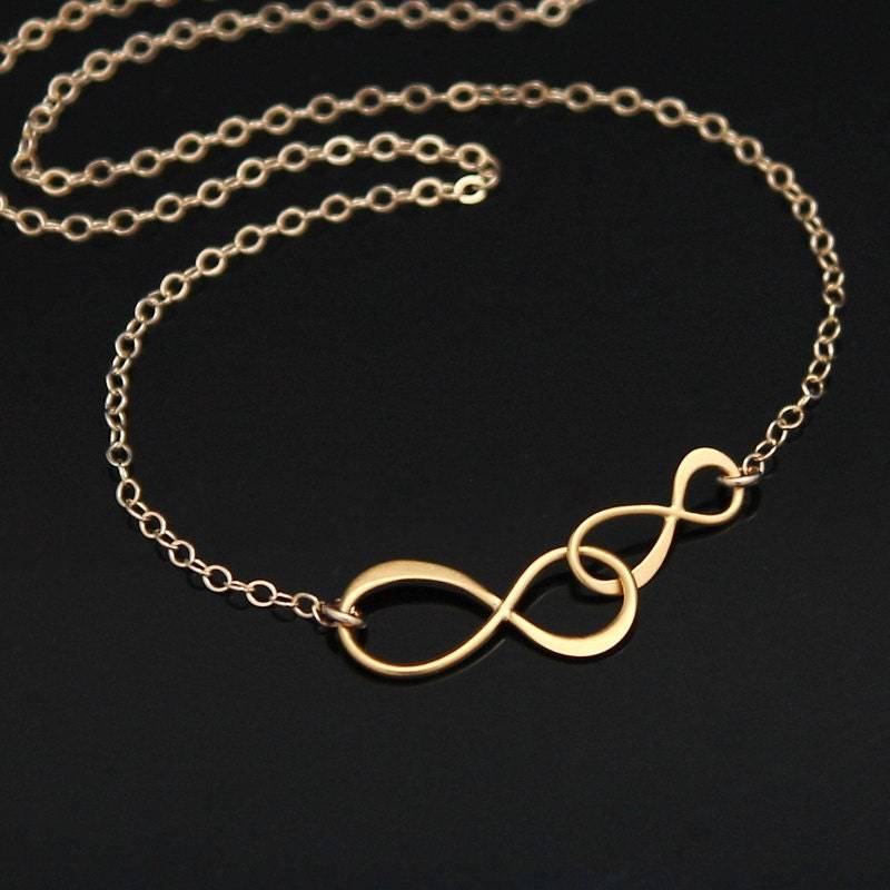Mutter Und Tochter Infinity Halskette, Doppel Infinity Gold Liebe Große Kleine Schwester Halskette Mutter Und Tochter Infinity Halskette, Doppel Infinity Gold Liebe Große Kleine Schwester Halskette von NeliaKJewels