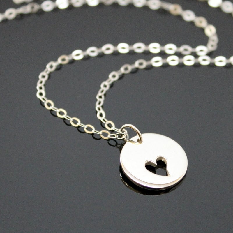 sterling Silber Herz Halskette, Herz-Tag-Halskette, Mama Tochter Mutter Der Braut Brautjungfern Geschenk, Liebe Halskette sterling Silber Herz Halskette, Herz-Tag-Halskette, Mama Tochter Mutter Der Braut Brautjungfern Geschenk, Liebe Halskette von NeliaKJewels