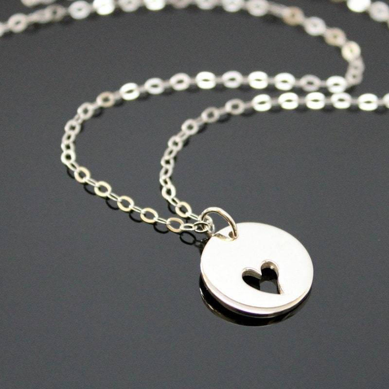 sterling Silber Herz Halskette, Herz-Tag-Halskette, Mama Tochter Mutter Der Braut Brautjungfern Geschenk, Liebe Halskette sterling Silber Herz Halskette, Herz-Tag-Halskette, Mama Tochter Mutter Der Braut Brautjungfern Geschenk, Liebe Halskette von NeliaKJewels