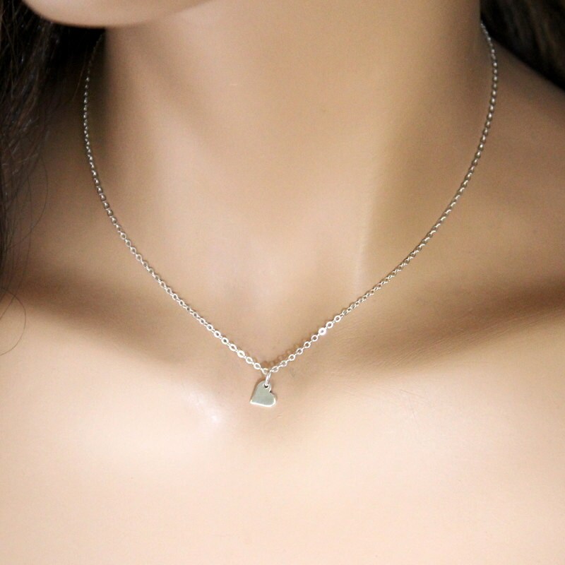sterling Silber Herz Halskette, Kleine Schichtung Tochter Liebe Brautjungfern Geschenk, Kleines Herz sterling Silber Herz Halskette, Kleine Schichtung Tochter Liebe Brautjungfern Geschenk, Kleines Herz von NeliaKJewels