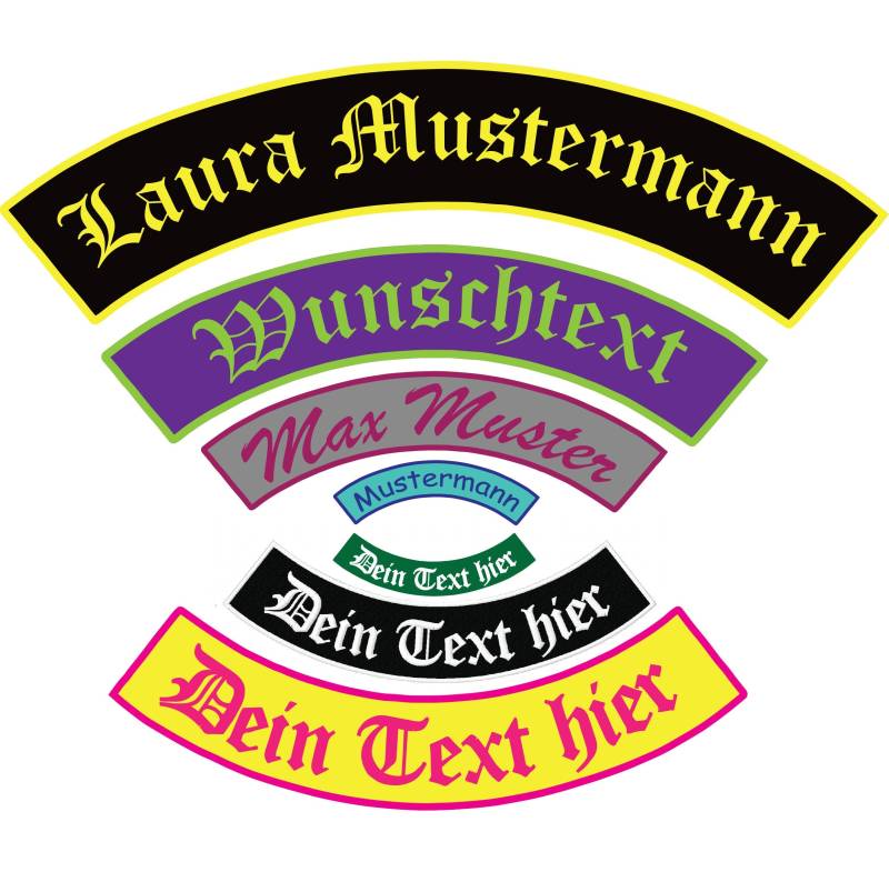 Namensschild Bogen Gestickt Verschiedene Größen Mit Wunschtext, Patch, Aufnäher Applikation Bestickt von NelinoDesign