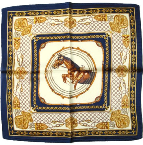 nella-mode Elegantes & modisches NICKITUCH, Tuch, Halstuch Pferde Design: Springpferd, 53x53 cm; BLAUER Rand von Bhgytec