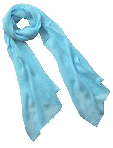 nella-mode Uni-Farbener Seidenschal, ca. 180x50 cm; reine Seide; Farbe helles Türkisblau von nella-mode