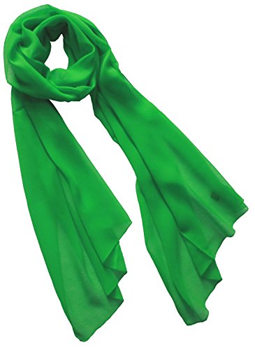 nella-mode Uni-Farbener Seidenschal, ca. 180x50 cm; reine Seide; Farbe kräftiges Grün von nella-mode