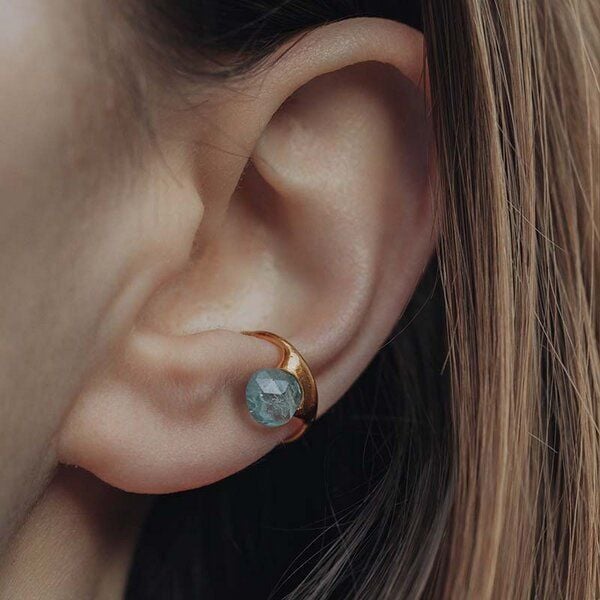 Nella & Sina Ohrklemme Aquamarin von Nella & Sina