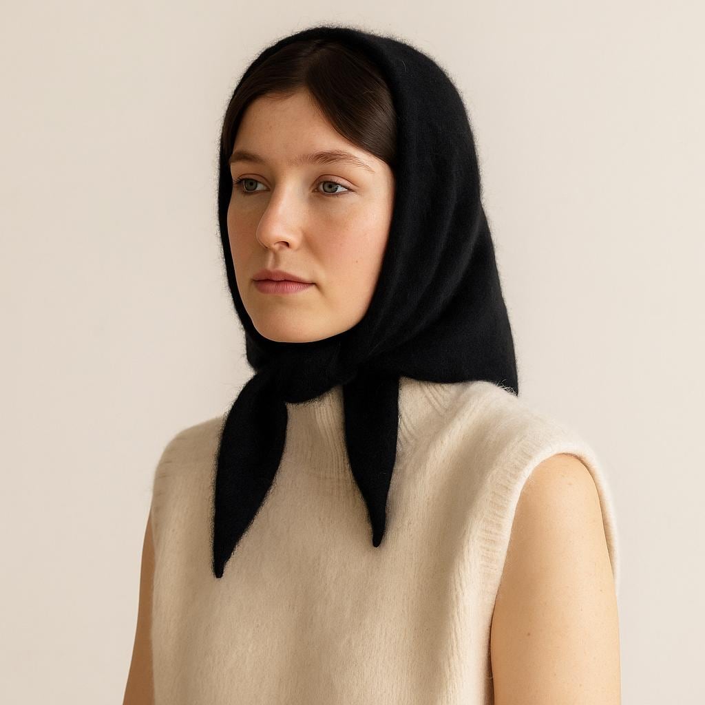 Handgefertigt Wolle Dreieckstuch | Retro Winter-Schlauchschal von NellieClothing