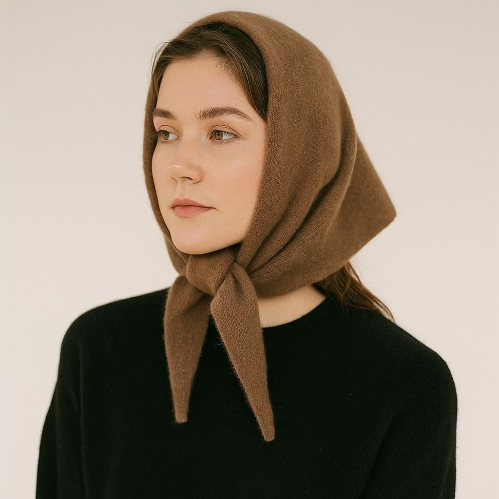 Handgefertigt Wolle Dreieckstuch | Retro Winter-Schlauchschal von NellieClothing