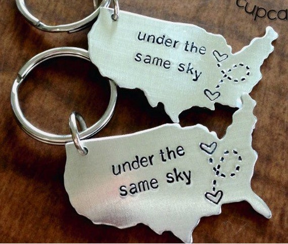 Custom Fernbeziehung Keychain - Usa Mit Personalisierter Nachricht Custom Fernbeziehung Keychain - Usa Mit Personalisierter Nachricht von Nelliebead