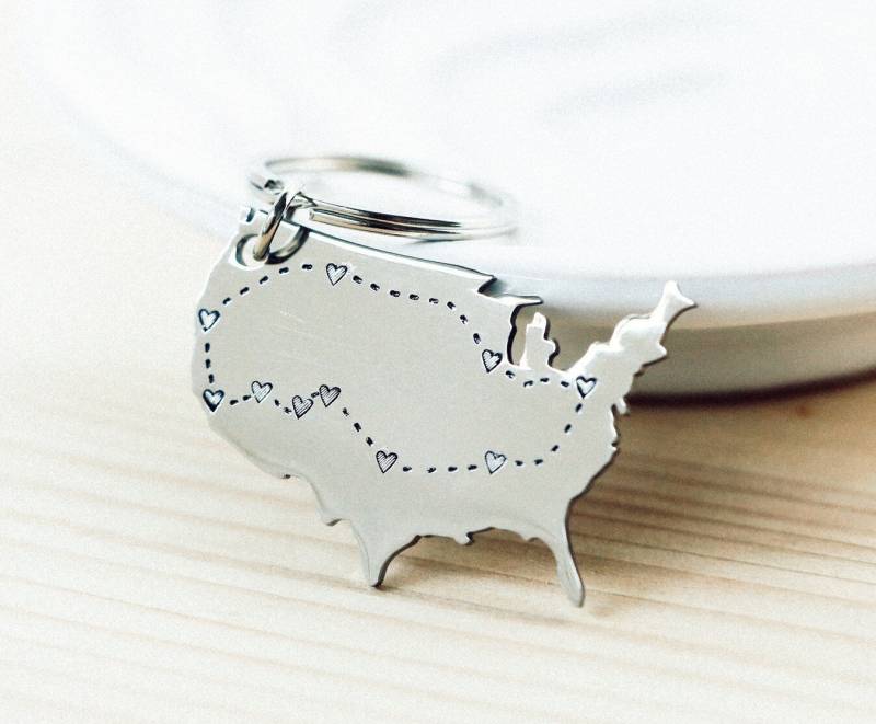 Road Trip Geschenk - Individuelle Usa Schlüsselanhänger Wählen Sie Ihre Route Road Trip Geschenk - Individuelle Usa Schlüsselanhänger Wählen Sie Ihre Route von Nelliebead