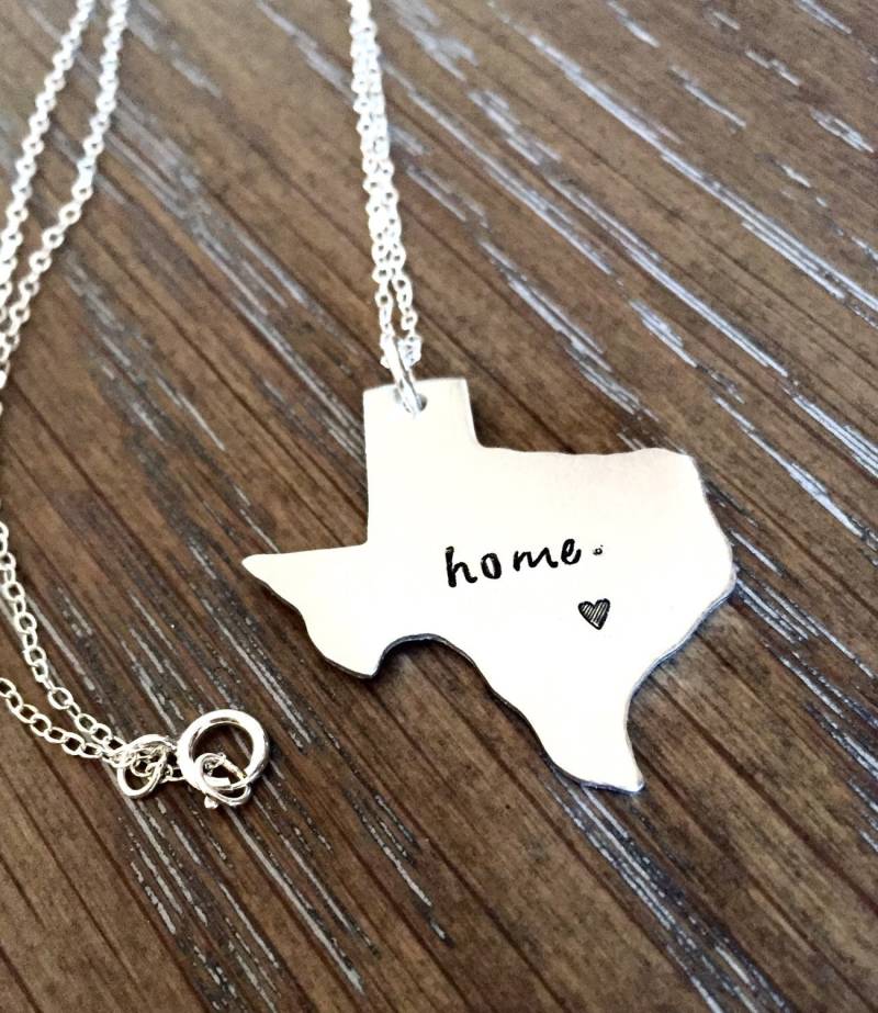 Texas State Halskette - Charm Jeder Staat Individuelle Landkarte Schmuck Wählen Sie Ihr Bundesland von Nelliebead