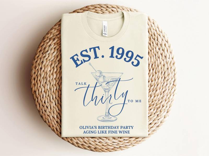 Vintage 1995 30. Geburtstag T-Shirt Geschenk Freundin Personalisiert Zum 30 Gastgeschenk Mann von NellyAndCarlo