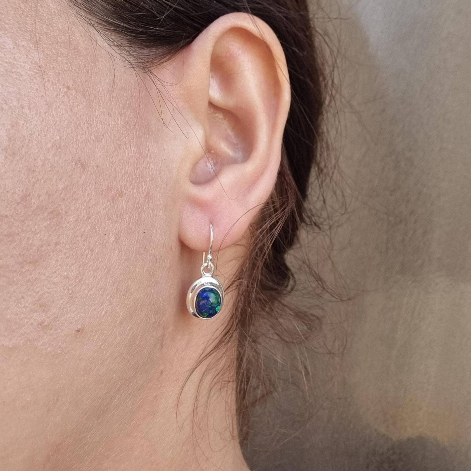 Kleine Eilat Stein Ohrringe, Oval Geformte Israels Nationalstein von NellyJewelryShop