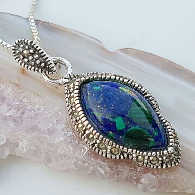 Silberkette Eilat Stein & Markasit von NellyJewelryShop