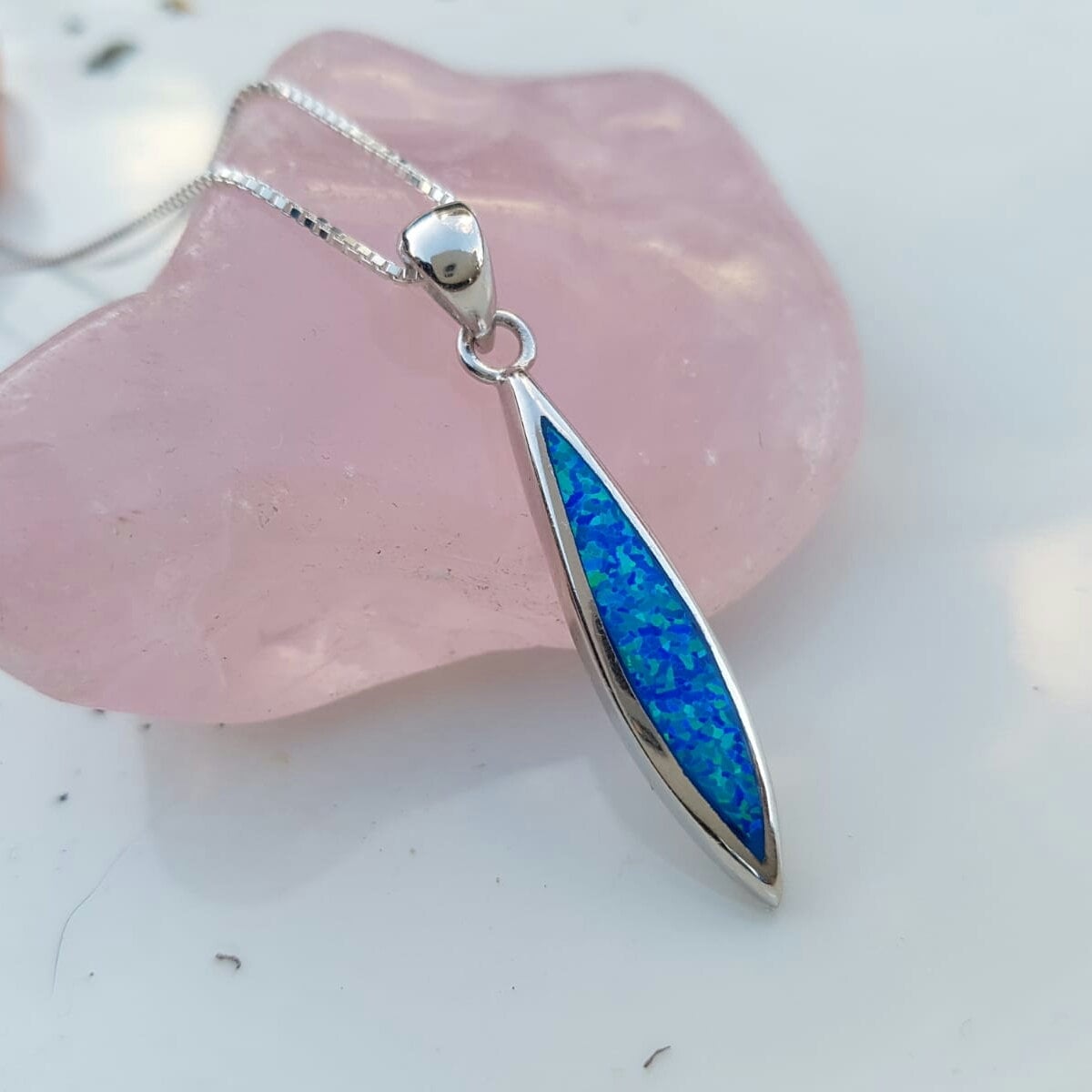 sterling Silber Blau Opal Auge Anhänger - Schutz Halskette von NellyJewelryShop