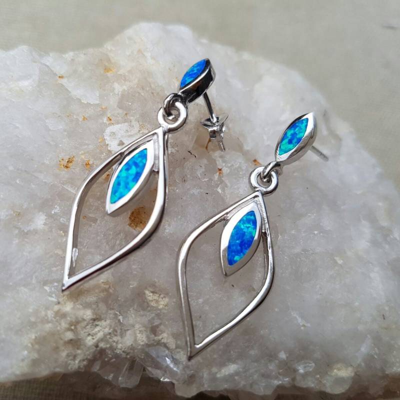 sterling Silber Ohrringe, Opal Ohrringe von NellyJewelryShop