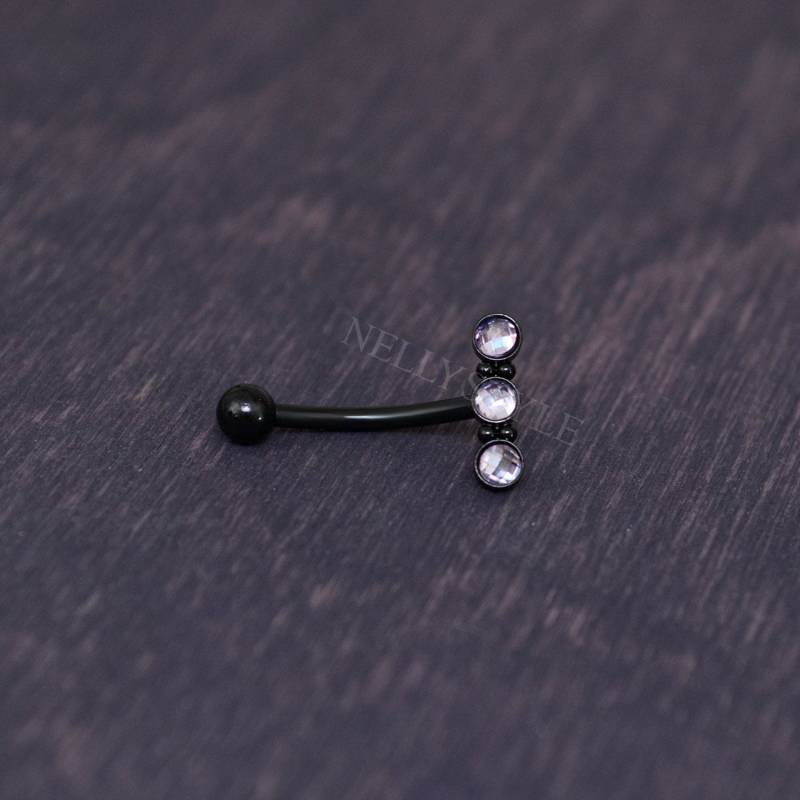 Chirurgenstahl-Augenbrauen-Piercing - Rook-Barbell Mit Außengewinde, Knorpelpiercing von NellySteelPiercing