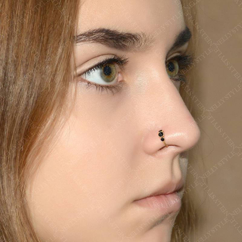 Chirurgenstahl Nasenring Hoop - Onyx von NellySteelPiercing