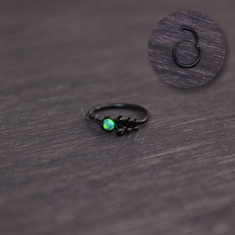 Chirurgenstahl Opal Tragus Ohrring Helix Rook Hoop von NellySteelPiercing