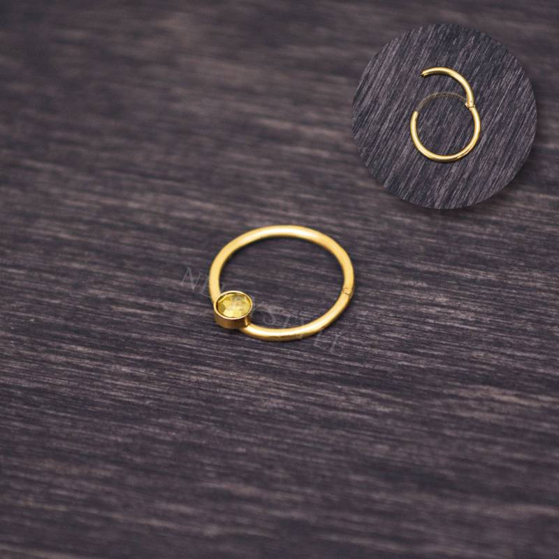 Cz Septum Ring - Piercing, Daith Ohrring von NellySteelPiercing