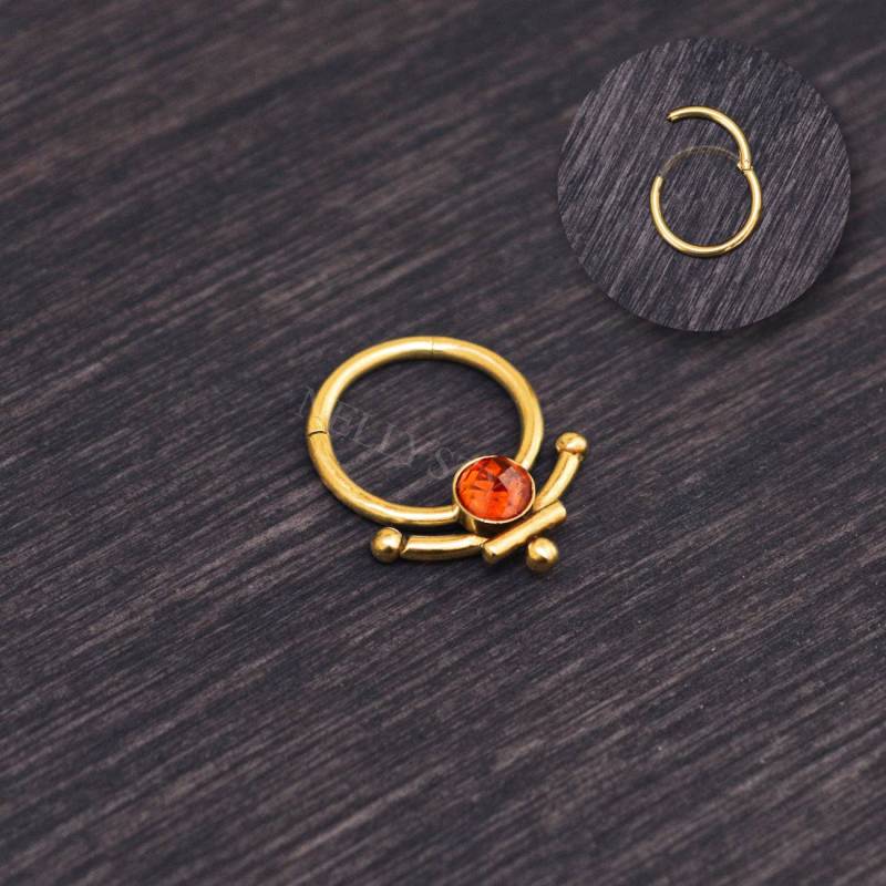 Cz Septum Ring - Piercing, Daith Ohrring von NellySteelPiercing