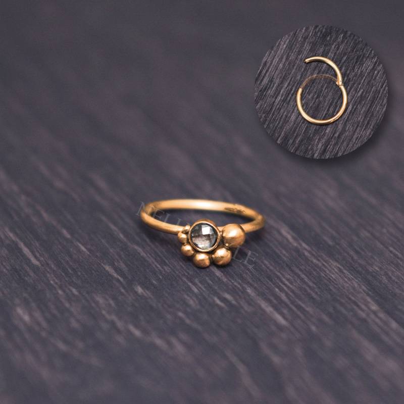 Cz Tragus Clicker Ohrring - Chirurgenstahl Knorpel Hoop , Helix Schmuck, Turmalin Piercing von NellySteelPiercing