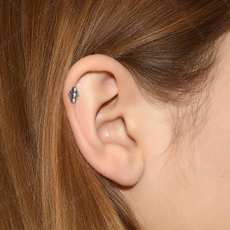 Labret Ohrstecker Chirurgenstahl - Helix Schmuck, Tragus Mit Innengewinde, Knorpel Piercing Conch Flat Back Barbell von NellySteelPiercing