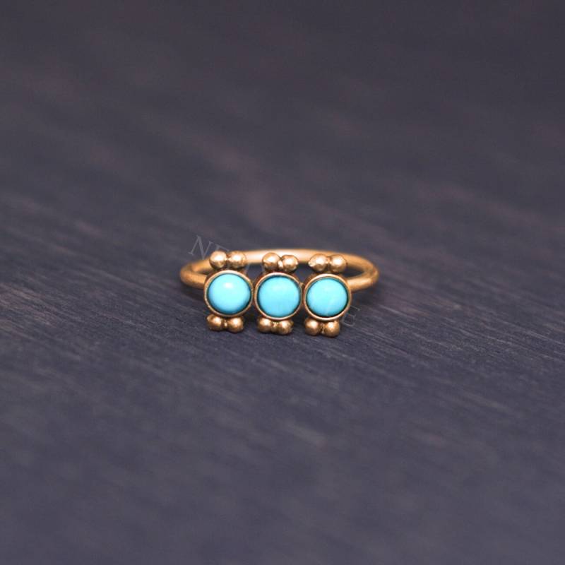 Nasenring Mit Türkisfarbenem Stein - Nasenring-Ohrring von NellySteelPiercing