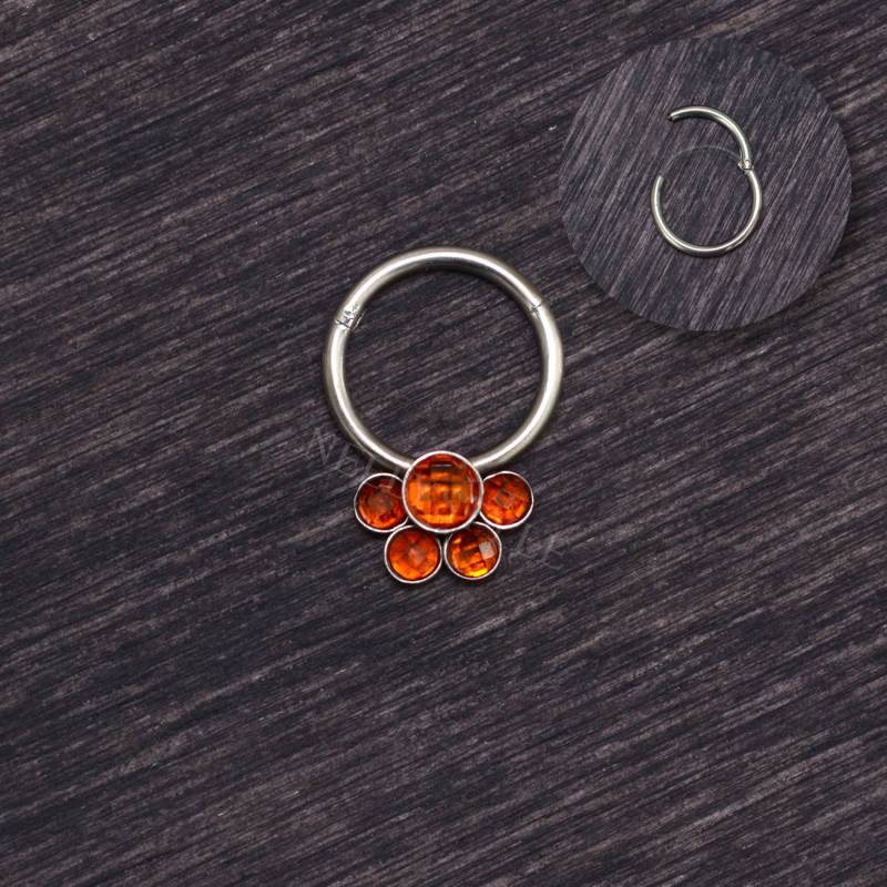 Septum-Ring Mit Cz - Septum-Piercing, Daith-Hoop, Septum-Nasenring von NellySteelPiercing