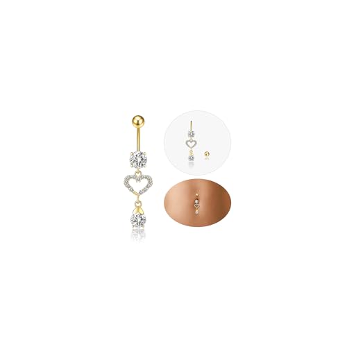 Nelytiya Bauchnabelpiercing Silber Hypoallergen Chirurgenstahl Bauchnabelpiercing Anhänger Piercing Bauchnabel Schmuck Für Damen von Nelytiya