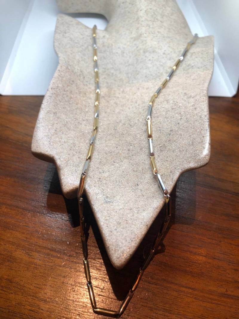 Edelstahl-Gold Und Silber 30 in Der Kette von NemesisJewelryNYC