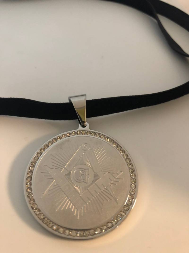 Edelstahl Kristall Amulett Free Mason G Anhänger von NemesisJewelryNYC